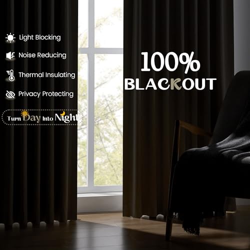 UHITECH Pinch Pleated Short Blackout Curtains 35 Inch Long Natural | Suitable for Small Window/Kitchen/Basement/Living Room, Thermal Insulated, Noise Reducing, UV Protection, Privacy, Modern - color: #05 Natural, size: 40"W x 35"L (Pack of 2)