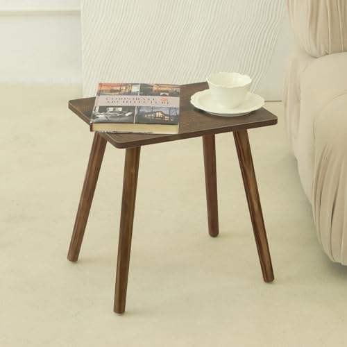 AWASEN Side Table, Small Wood End Table Living Room, Mini Bed Side Table Modern Accent Nightstand with Solid Wood for Bedroom Office Small Spaces, Rustic Brown - color: Dark Rustic Brown