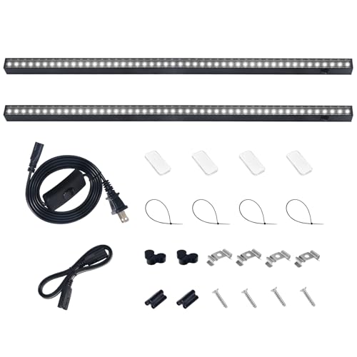 Barrina T5 Grow Lights, 2FT 20W (2 X 10W), 5000K Full Spectrum, 2 Packs | Plant Growing Lamps with Magnetic Bar, Linkable, 3 Mounting Modes, Plant Grow Lights Indoor for House Plants, Black Cover - color: White, size: 2ft-black Cover-2p
