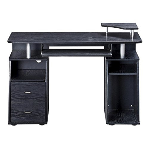 Techni Mobili 47" Computer Desk w/Drawers,Storage & Printer Shelf,Espresso | 47" desk with drawers, printer shelf, pull‑out keyboard tray, open storage, sturdy frame, spacious workstation home office