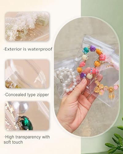 100Pcs Anti Tarnish Jewelry Bags Clear Pvc Jewelry Storage Pouches with Zipper Plastic Packing for Earrings (Rings Bracelet Earrings Oxidizing Set) - color: 100Pcs Rings Bracelet Earrings Oxidizing Set