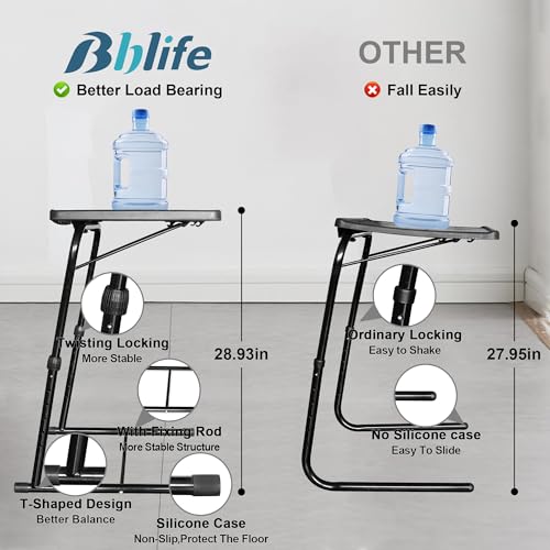 Bblife XL Adjustable Folding TV Tray Table, Larger TV Dinner HDPE Plastic Tray, for Laptop, Eating, Drawing, Snacks, etc, Black-Pro - size: XL-Pro