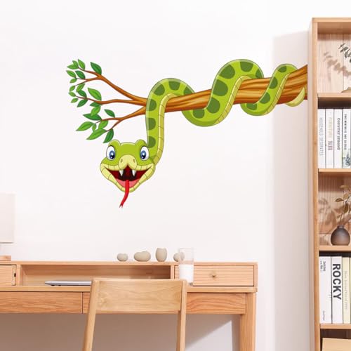 Removable Snake Vinyl Wall Stickers Peel and Stick Waterproof Snake Wall Decal for Living Room Kids Bedroom Playroom Nursery Decor - style: Snake
