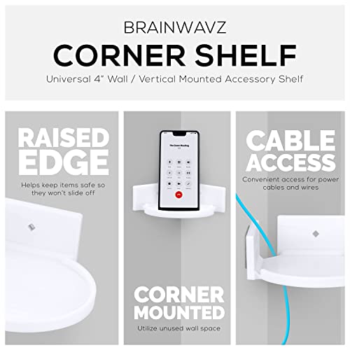 BRAINWAVZ 10.2cm(4인치) 소형 플로팅 선반, 접착제 및 나사 입력, 블루투스 스피커, 카메라, 식물, 장난감, 책 등용, 쉬운 설치 선반 벽 마운트 (화이트) - color: 10.2cm(4인치) 원형