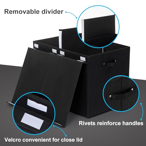 Large Toy Box Chest Storage with Flip-Top Lid, Kids Toy Storage Bin Boxes | Toy Chest with with Removable Divider for Kids, Boys, Girls, Nursery, Living Room, Bedroom, 26"x17" x17" (Linen Black) - color: Extra Large Black