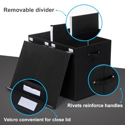 Large Toy Box Chest Storage with Flip-Top Lid, Kids Toy Storage Bin Boxes | Toy Chest with with Removable Divider for Kids, Boys, Girls, Nursery, Living Room, Bedroom, 26"x17" x17" (Linen Black) - color: Extra Large Black
