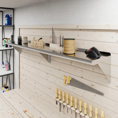 AmGood 72" Long X 12" Deep Stainless Steel Wall Shelf | NSF Certified | Appliance & Equipment Metal Shelving | Kitchen, Restaurant, Garage, Laundry, Utility Room - size: 72" Long X 12" Deep
