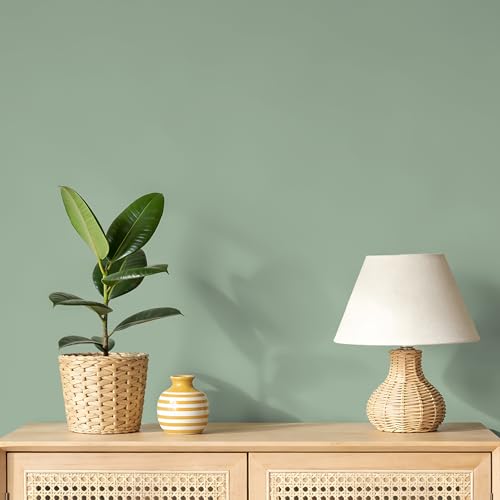VEELIKE Wide Sage Green Peel and Stick Wallpaper Green Wallpaper 24"x118" - color: Sage Green, size: 24" x 118"