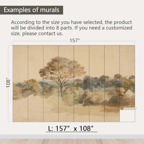 AFZEVEB-Beige Jungle Peel and Stick Wallpaper Walls Mural for Bedroom - color: X808, size: 157" x 108"