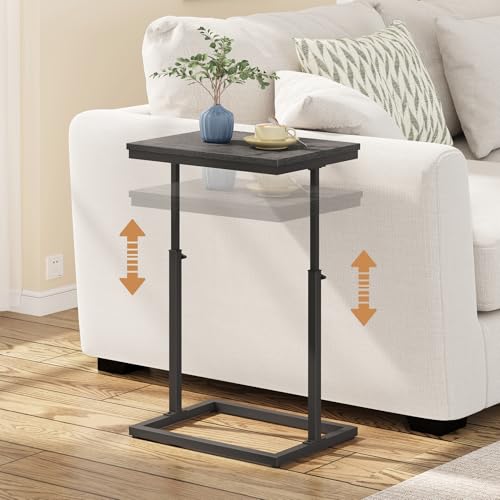 TUTOTAK End Table, Side Table, Tall Couch Table, Sofa Table | for Living Room, Bedroom, Black TB01BK083P - color: Black, size: 1 Pack, style: Large