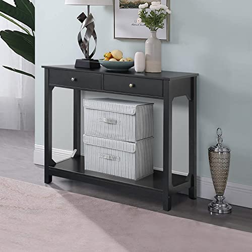 TaoHFE Black Console Table, 39.4"x11.8"x31.5"(L*W*H) - color: Black