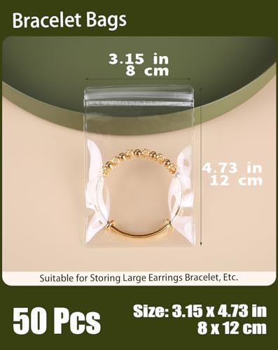 50Pcs Anti Tarnish Jewelry Bags Clear Pvc Jewelry Storage Pouches with Zipper Plastic Packing for Earrings (Pvc Jewelry Bags Large 3.15x4.73 in) - color: 50Pcs Pvc Jewelry Bags Large 3.15x4.73 in