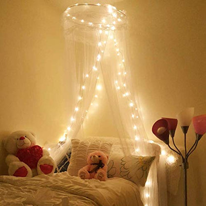 LE LIGHTING EVER String Lights 33ft with 100 LEDs, Waterproof Copper Wire Lights, Outdoor & Indoor Decorative Fairy Lights for Bedroom, Patio, Garden, Party, Wedding, Christmas and More | Warm White 3000K, Thin Copper Wire, Waterproof, Steady-on, Indoor O