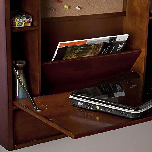 SEI Furniture Benwick Wall Mount Laptop Desk - Brown Mahogany (L x W x H): 26 x 6 x 20 inches - color: Mahogany