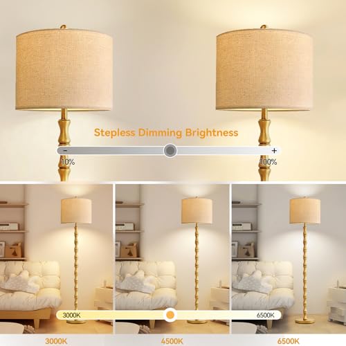 ILLMTW Gold Floor Lamp for Living Room,Bedroom,Mid Century Standing Lamp with Remote Dimmable,Vintage Tall Lamp Farmhouse Industrial Rustic Retro Floor Light Boho Bohemian - size: Floor Lamp-30