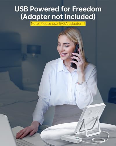 SUXIO Light Therapy Lamp - 10000 Lux Therapy Light, 3 Timing & Mode Happy Lamp, Touch Control Daylight Lamp with Memory Function, Portable Light Therapy Box for Home/Office Use As Lift Mood - size: USB-A 5V-2A