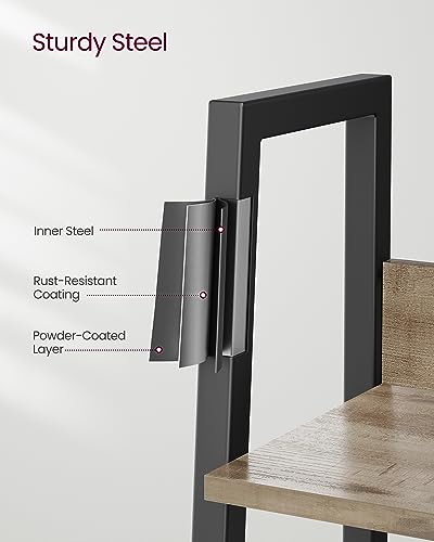 VASAGLE Bookshelf, 5-Tier Narrow Book Shelf, 11.8 x 13.3 x 66.9 Inches, Ladder Shelf for Home Office, Living Room, Bedroom, Kitchen, Camel Brown and Ink Black ULLS109B50V2 - color: Camel Brown + Ink Black, size: 5 Tiers (13.3"W), style: With back panels
