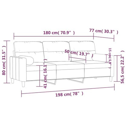 Modern 3-Seater Dark Grey Couch Sofa for Living Room, 78 in Linen-Like Polyester Upholstery, Matte Metal Frame Comfy Loveseat for Small Spaces, Apartment, Office - size: 30.3 x 78 x 31.5 in (W x L x H)