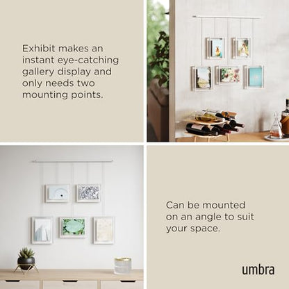 Umbra Exhibit Picture Frame Gallery Set Holds Five Photos, White - color: White, size: Set of 5, style: 5-Opening