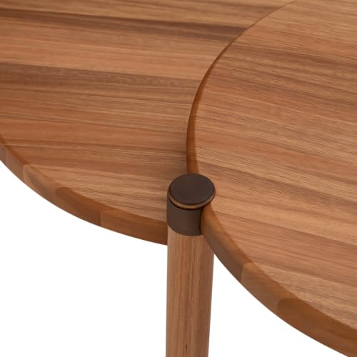 Leick Home Redonda Bay Round End Table, Natural Jequitiba | , Freestanding, Contemporary/Modern, Wood, 2-Pack, Furniture, 228361-NAT - color: Natural Jequitiba
