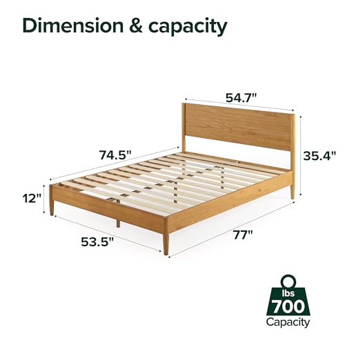 Zinus Allen Mid Century Wood Platform Bed Frame, Full - color: Natural, size: Full