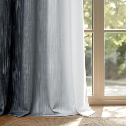 MIULEE Black and Greyish White Ombre Blackout Curtains 52Wx63L Set of 2 | Full Room Darkening,Thermal Insulated,63 Inch Long,Grommet Drapes for Bedroom/Living Room,Modern Window Treatments - color: Black and Greyish White, size: 52"W x 63"L (Pack of 2)