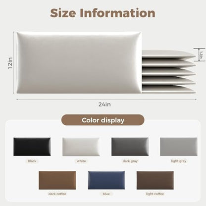 Upholstered Headboard - Bed Backboard, Dark Brown Faux Leather Panels, 24 x 12 Inches Each, 9-Piece Set, Modern Headboard Queen Design, Easy to Assemble, Perfect for Queen Beds - color: Brown