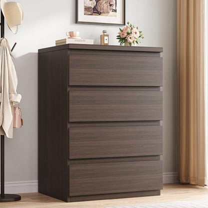 Jocoevol 4 Drawer Dresser for Bedroom, Brown Dresser Chest of Drawers - Large Wood Dressers TV Stand with Deep Drawers Dressers for Living Room, Hallway, Entryway - Brown - color: Retro Brown