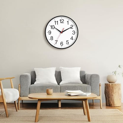 Wall Clock Analog 16 Inch Black Battery Operated Silent Clock | Easy To Read, Non Ticking, Round, Accurate, Kitchen, Living Room, Classroom, Office, School - color: A_black, size: 16 Inch
