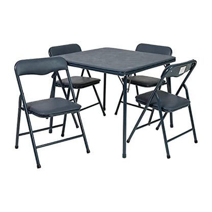 Flash Furniture Mindy Kids Navy 5 Piece Folding Table and Chair Set | Daycare and Classroom, Children's Activity Table, Portable - color: Navy, size: 5 Piece Set