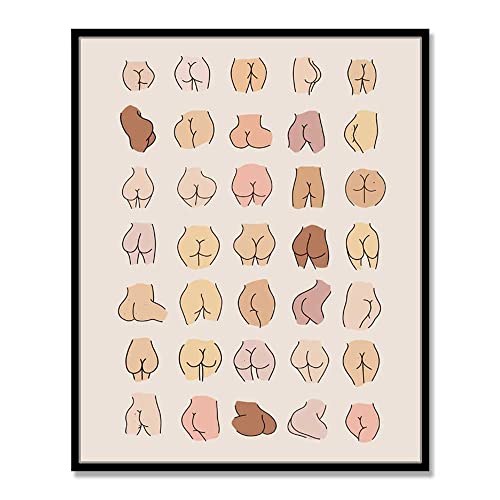 WCDHOR Funny Bathroom Wall Art Print Minimalist Boho Bathroom Decor Neutral Line Art Poster for Guest Bathroom Powder Room Apartment Dorm Modern Feminine Body Art for Women Unframed (11X14 INCH) - size: 14"L x 11"W