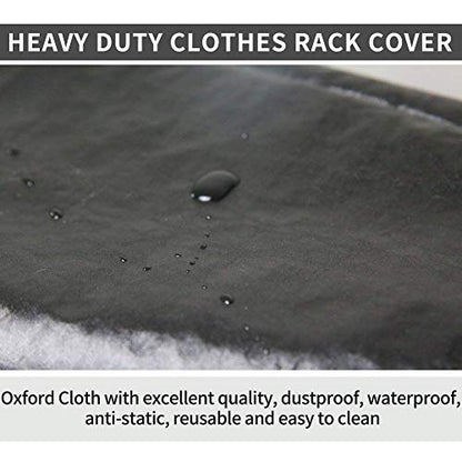 Garment Rack Cover 59" Clothes Rack Cover for Storage, Heavy Duty Dustproof Waterproof Clothes Closet Cover with 2 Full Strong Zipper, Wardrobe Rack Cover for Dance Costume, Dress, Suit（Only Cover）
