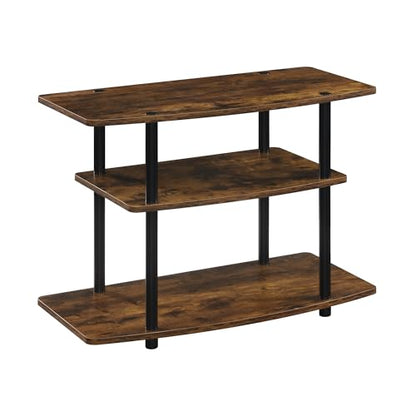 Convenience Concepts Designs2Go No Tools 3-Tier TV Stand 31.5" - Entertainment Center for TVs up to 37 Inches, Modern TV Console with Shelves for Living Room, Family Room, Barnwood/Black - color: Barnwood/Black
