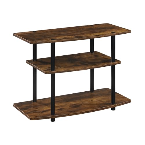 Convenience Concepts Designs2Go No Tools 3-Tier TV Stand 31.5" - Entertainment Center for TVs up to 37 Inches, Modern TV Console with Shelves for Living Room, Family Room, Barnwood/Black - color: Barnwood/Black