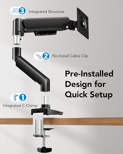 HUANUO 2 in 1 Function Laptop Mount with Tray, Fits 13-34″ Monitors & Up to 17″ Notebook, Ergonomic Laptop Arm with Full Motion Adjustment, Laptop Stand for Desk, VESA 75x75mm/100x100mm