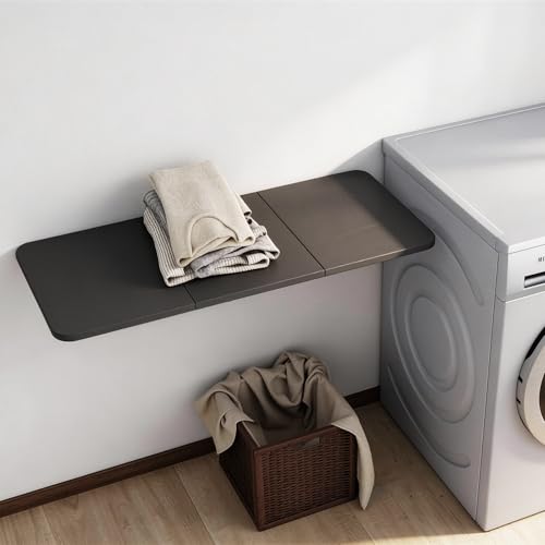 Neoaider Wall Mounted Folding Desk 35.4” x 15.7”, Black | Drop Down Table with Metal Collapsible Brackets, Folding Wall Table for Small Spaces, Home, Office, Kitchen, Laundry Room - color: Black, size: 35.4" x 15.7"