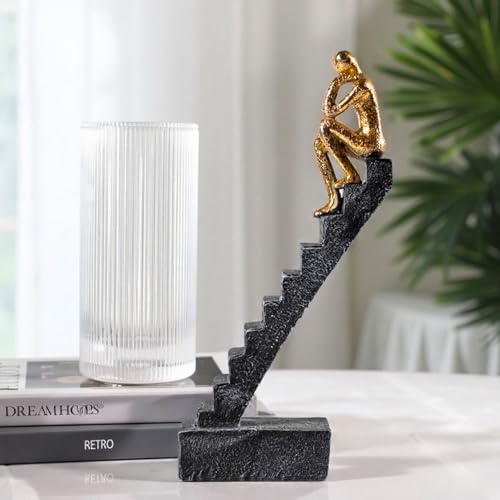 Thinker Statue Decor, Gold, 9.45" - color: ‌"single Gold"‌