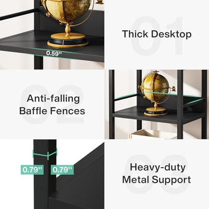 Tribesigns 78.7" Tall Bookcase, 6-Tier Slim Bookshelf, Narrow Book Shelf with Metal Frame, Industrial Bookcase for Living Room, Study, Bedroom, Black - color: Black