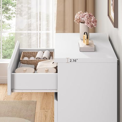 Jocoevol 4 Drawer Dresser for Bedroom, White Dresser Chest of Drawers - Large Wood Dressers TV Stand with Deep Drawers Dressers for Living Room, Hallway, Entryway - White - color: White