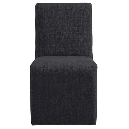 Modway Emory Fabric Slipper Dining Chair in Ebony – Upholstered Armless Dining Side Chair – Versatile Modern Accent Chair or Vanity Chair - color: Ebony