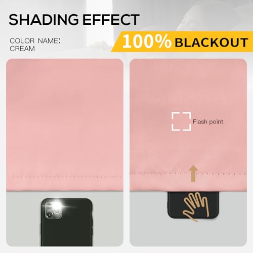 Yakamok Peach Pink Blackout Curtains 63 inches Long for Bedroom 38" Wide | Thermal Insulated Window Treatment Total Blocking Panels with Black Liner for Living Room/Dining Room Grommet Top 2 Panels - color: Peach Pink, size: 38"W x 63"L (Pack of 2)
