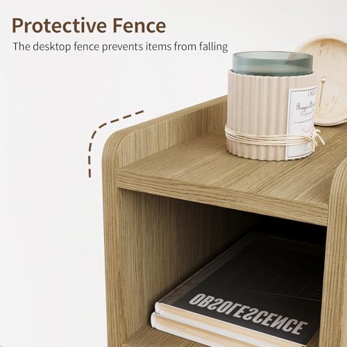 Nightstands Set of 2,Night Stand Bed Side Table with Storage Space,Wooden Bedside Table with Open Shelf,2 Drawers,End Table with Solid Wood Feet for Bedroom,College Dorm,Entryway (Natural) - color: Natural