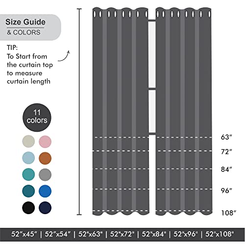SMILE WEAVER Grey Blackout Curtains for Living Room 63 Inch Long 2 Panels,Room Darkening Curtain-Star Print Design Noise Reducing Thermal Insulated Light Blocking Bedroom Window Drapes - color: Grey Silver, size: 52"W x 63"L (Pack of 2)
