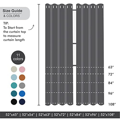 SMILE WEAVER Grey Blackout Curtains for Living Room 63 Inch Long 2 Panels,Room Darkening Curtain-Star Print Design Noise Reducing Thermal Insulated Light Blocking Bedroom Window Drapes - color: Grey Silver, size: 52"W x 63"L (Pack of 2)