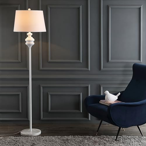 SAFAVIEH Lighting Collection Torc Modern Contemporary Farmhouse White 68-inch Living Room Bedroom Home Office Standing Floor Lamp (LED Bulb Included)