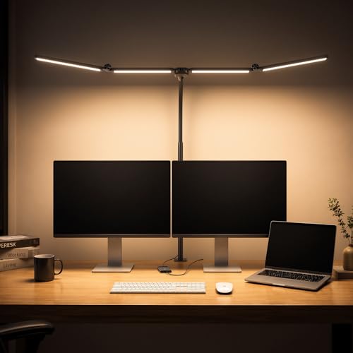 LED Desk Lamps for Home Office, Adjustable Swing Arm Desk Lamp with Clamp | Gooseneck Tall Clip on Desk Light for Sewing,Reading,Draw,Workbench,Study,Puzzle,Craft,Monitor,Architect,Computer,Task