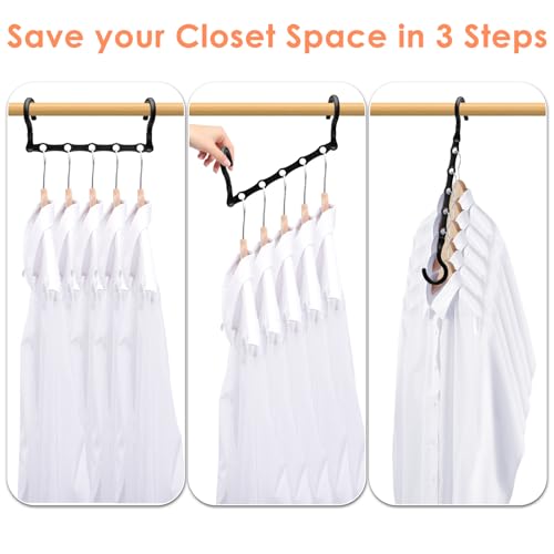 Closet Organizers and Storage, Magic Space Saving Hanger for 40 Heavy Clothes, Smart 360° Swivel Hook Cascading Hangers, Closet Organization Clothes Hangers, College Dorm Room Essentials for Girls | Upgraded Space Saving Hangers,Magic Closet Organization