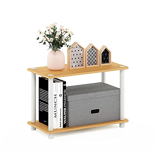 Furinno RATA 4 x 2 Industrial Multipurpose Flat Base Bookshelf, Bookcase with Metal Frame, French Oak Grey