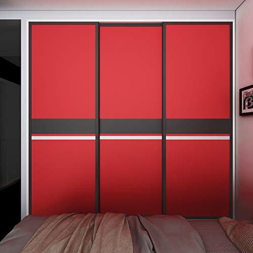 Livelynine 24 X 394 Wide Red Peel and Stick Wallpaper Removable Kitchen Cabinet Contact Paper Waterproof Renter Friendly Counter Top Covers Matte Red Vinyl Wrap for Cabinets Bathroom Living Room Wall - color: Solid Red, size: 24" x 394"
