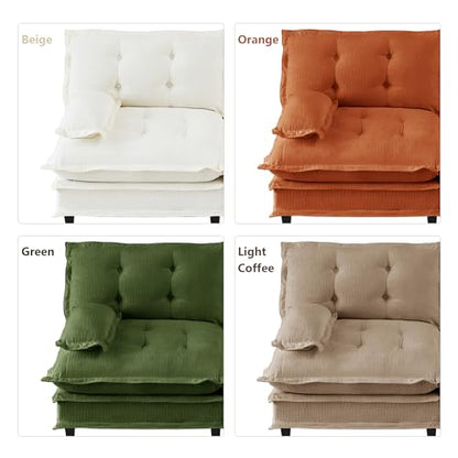 Deep Loveseat Couch with Ottomans,Modular Sectional 2 Seater Cloud Sofa with Ottoman,Tufted Chenille Double Chaise Sofas,Modern Lounger Couches for Living Room Small Spaces - color: Beige, size: 2+2
